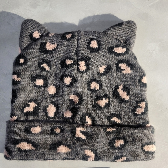 Leopard Print Kids Beanie with Ears - Picture 1 of 2